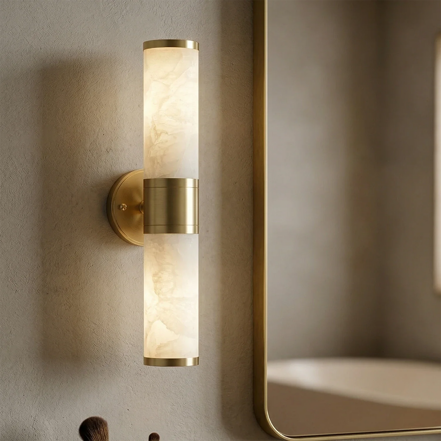 Cylindrical Lampatrin Alabaster Wall Lamp