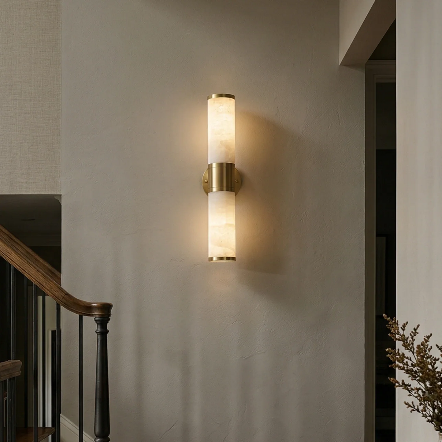 Cylindrical Lampatrin Alabaster Wall Lamp