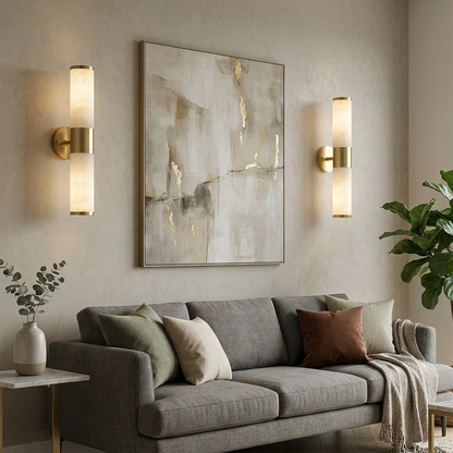 Cylindrical Lampatrin Alabaster Wall Lamp