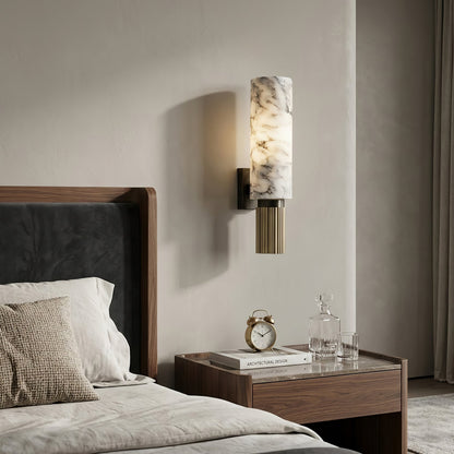 Cylindrical Marble Wall Lamp