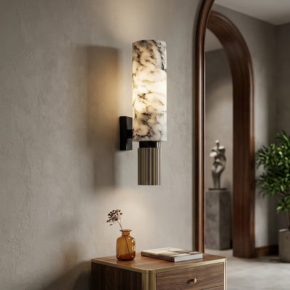 Cylindrical Marble Wall Lamp