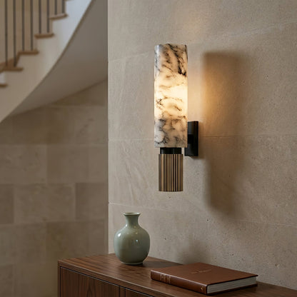 Cylindrical Marble Wall Lamp