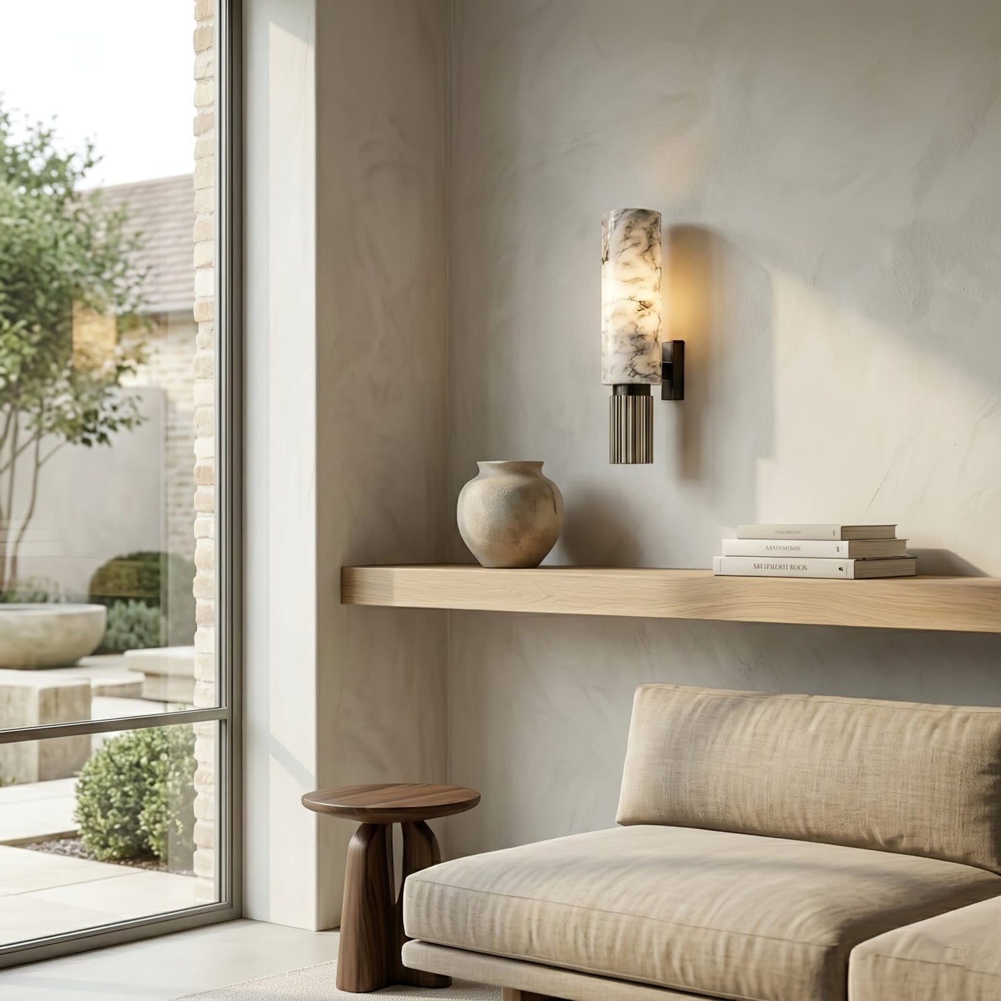 Cylindrical Marble Wall Lamp