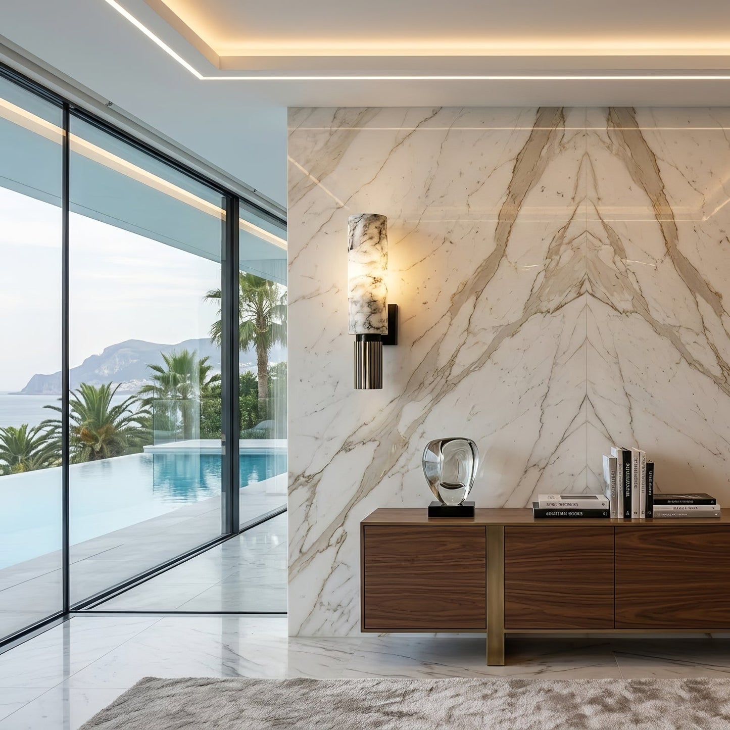 Cylindrical Marble Wall Lamp
