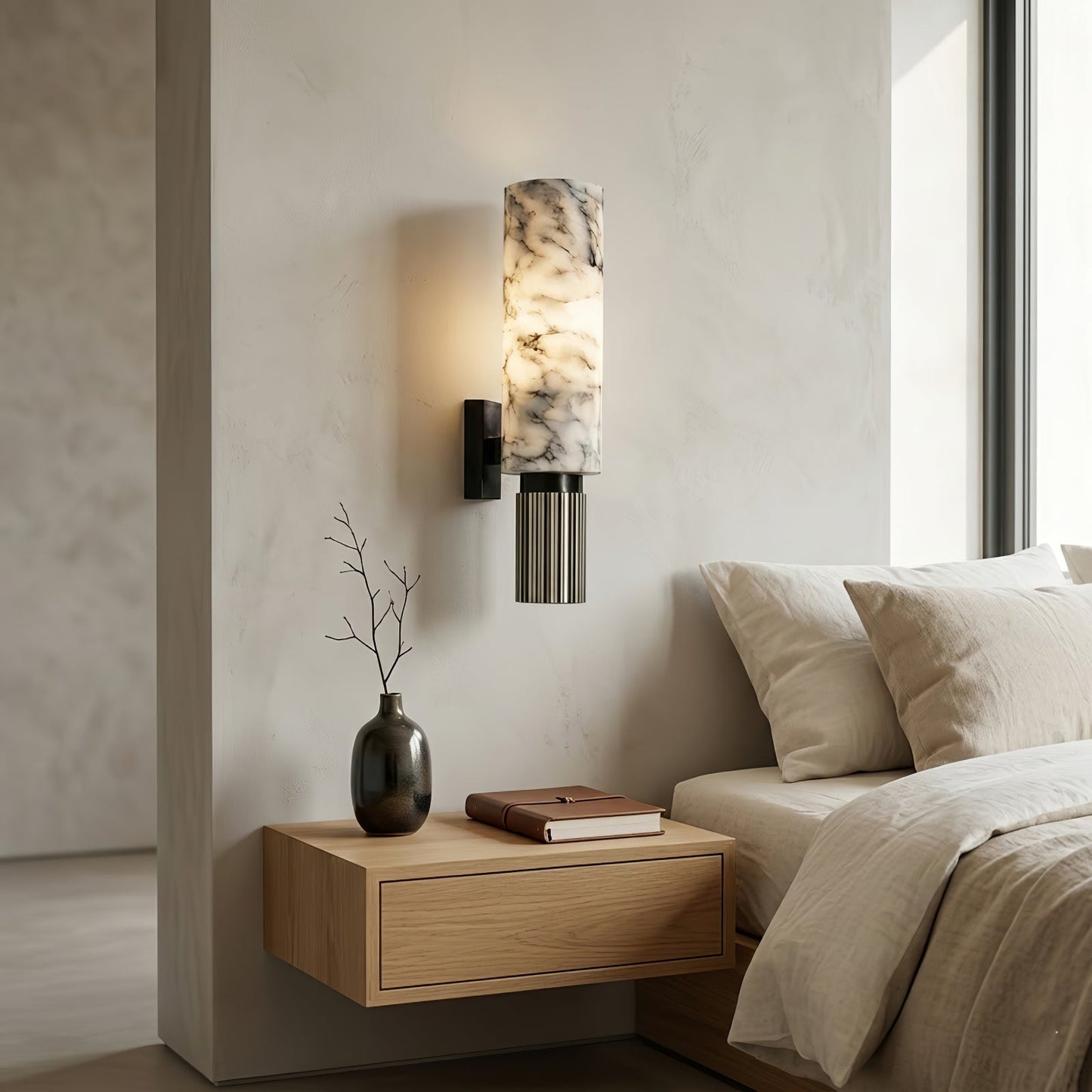 Cylindrical Marble Wall Lamp