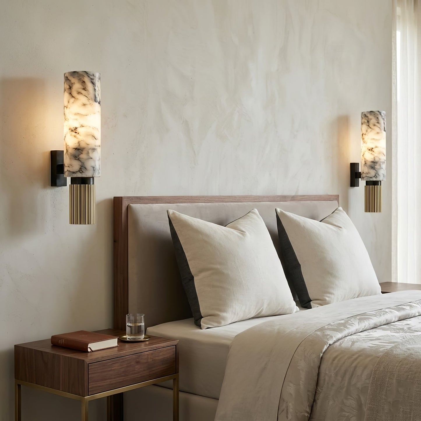 Cylindrical Marble Wall Lamp