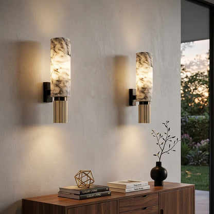 Cylindrical Marble Wall Lamp