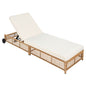 Outdoor Lounge Chair With 5 Position Backrest With Cushion And Wheels