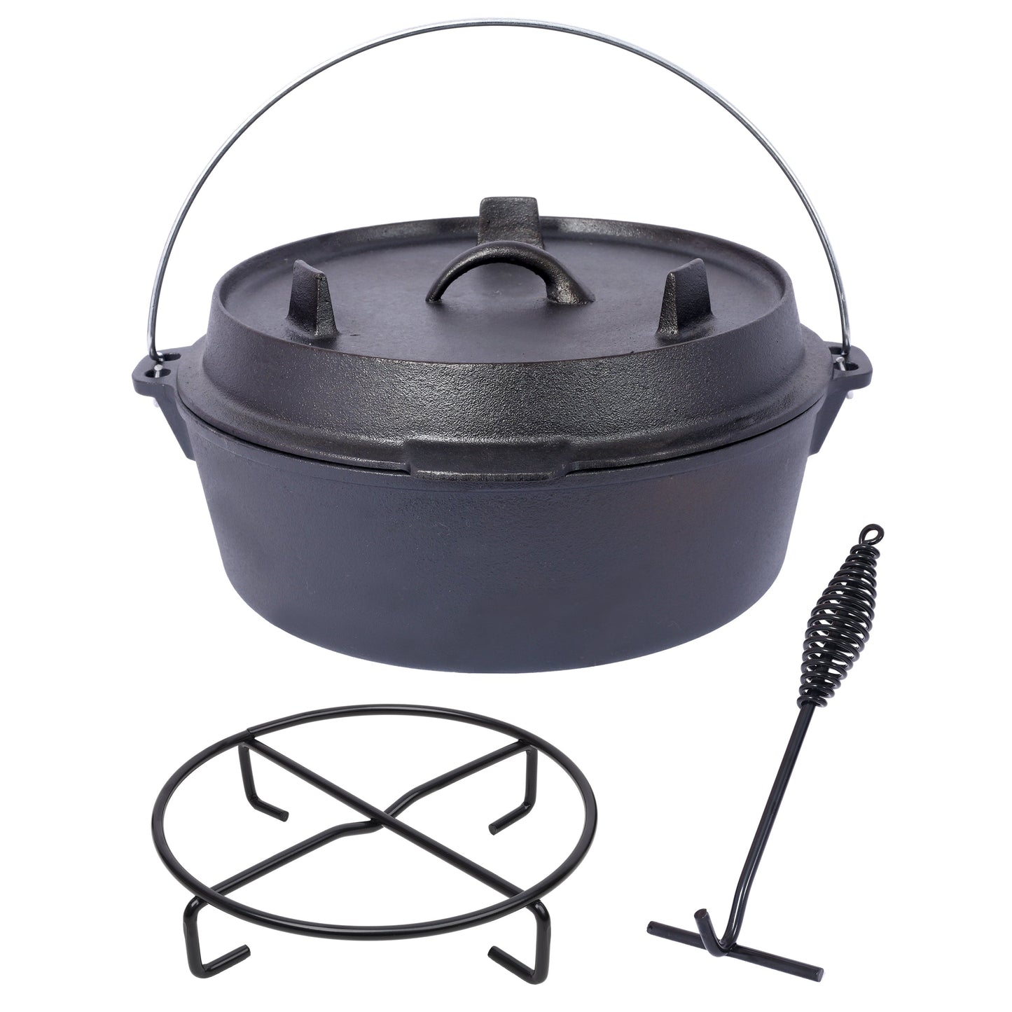 Pre-Seasoned Cast Iron Dutch Oven with Skillet Lid, 6 Quart