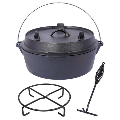 Pre-Seasoned Cast Iron Dutch Oven with Skillet Lid, 6 Quart