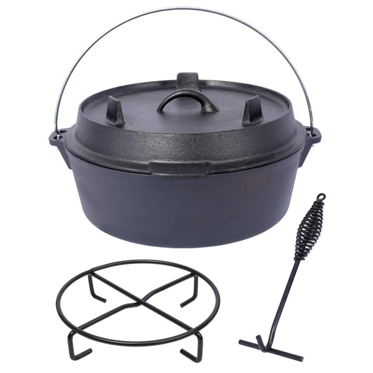 Pre-Seasoned Cast Iron Dutch Oven with Skillet Lid, 6 Quart