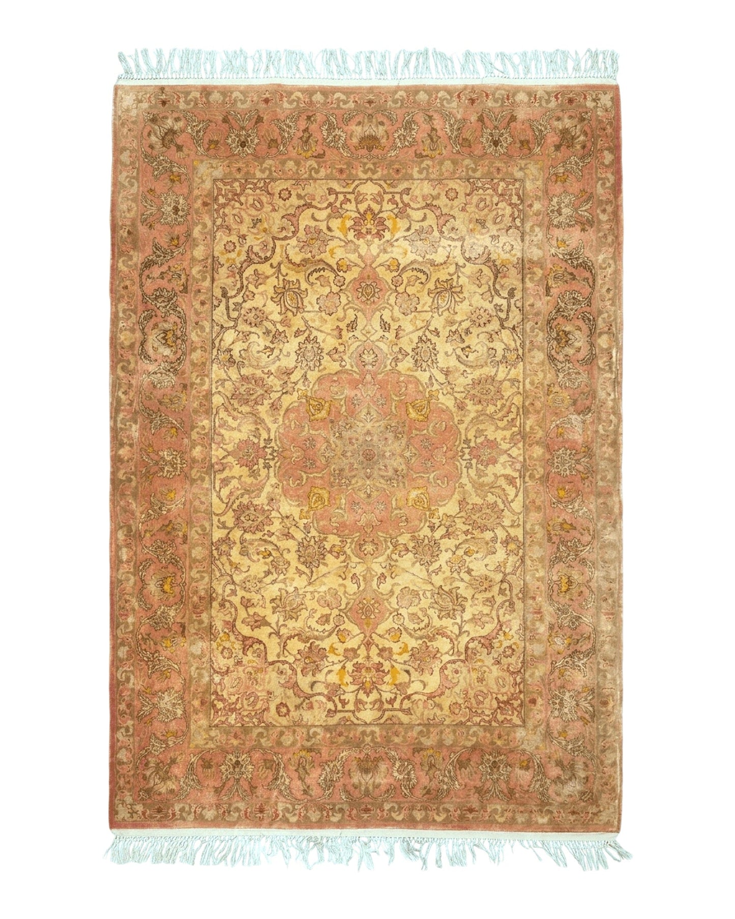 Persian Isfahan Rug 3x5 Fine 550 KPSI Kork Wool on Silk