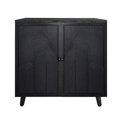 2 Door Accent Cabinet Storage Cabinet With Adjustable Shelf - Black