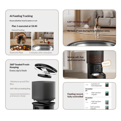 Smart Pet Feeder With Timed Feeding And Remote Voice Control