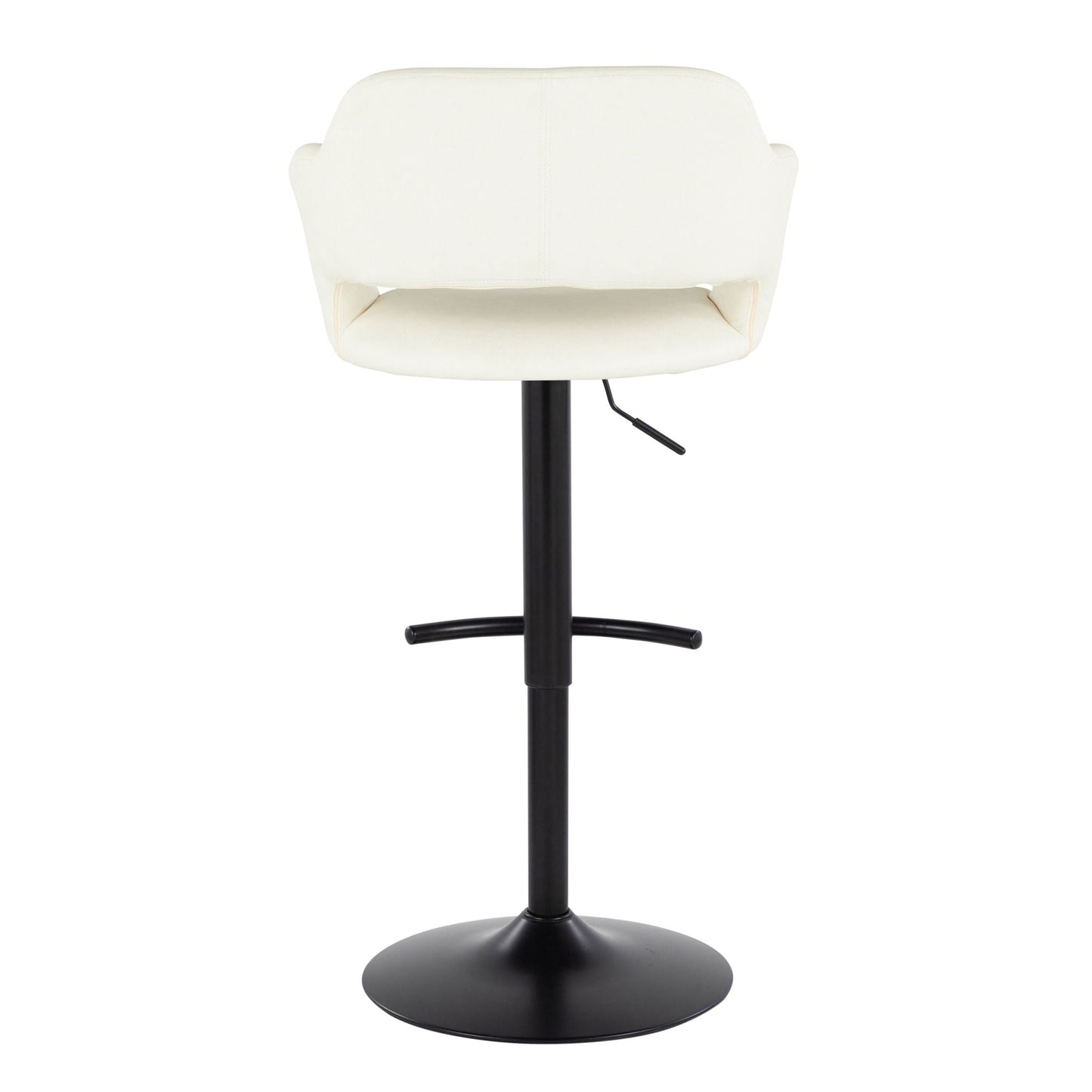 Margarite - Contemporary Adjustable Barstool With Swivel With Rounded T Footrest (Set of 2)