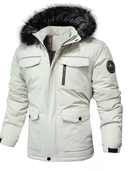 Men's Plus Size Fur Hooded Winter Parka Coat