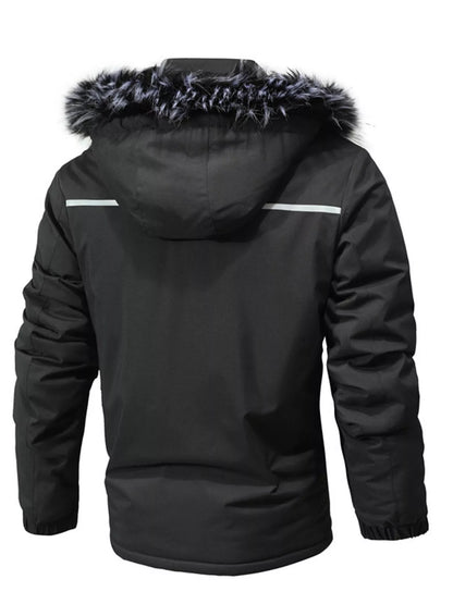 Men's Plus Size Fur Hooded Winter Parka Coat