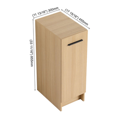 Slim Freestanding Bathroom Storage Cabinet - Light Oak