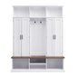 Entryway Hall Tree With Bench, 3 Top Cubbies & Bottom Storage Space