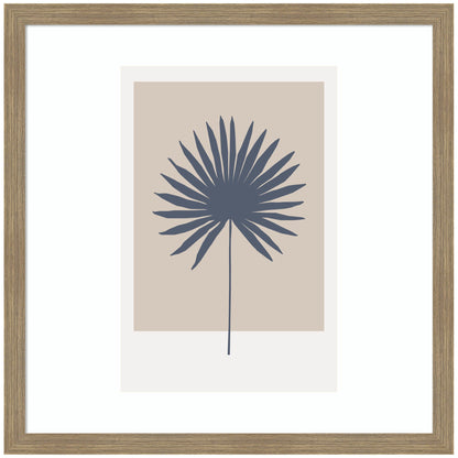 Muted Tan and Blue Colorblock Botanical Palm by The Creative Bunch Studio Framed Wall Art Print