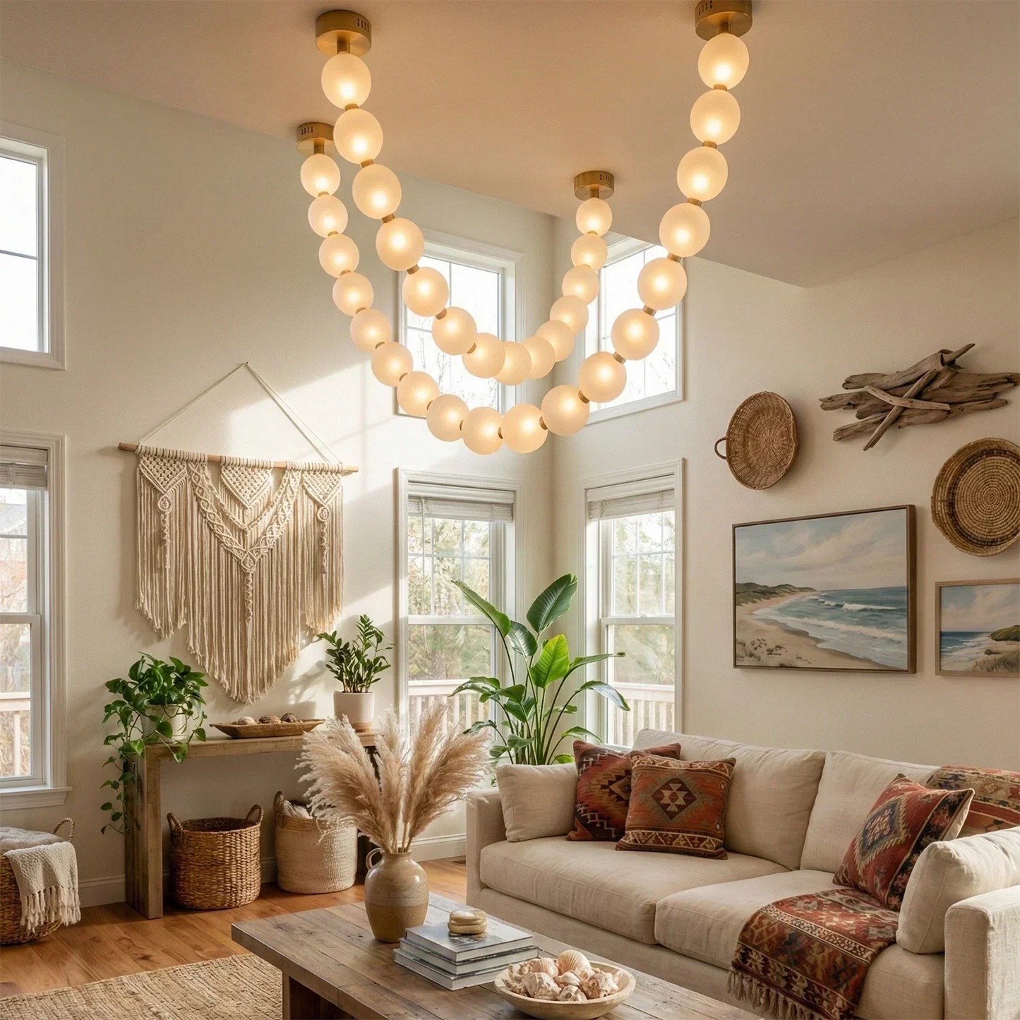 Dazzling Pearl Necklace Chandelier
