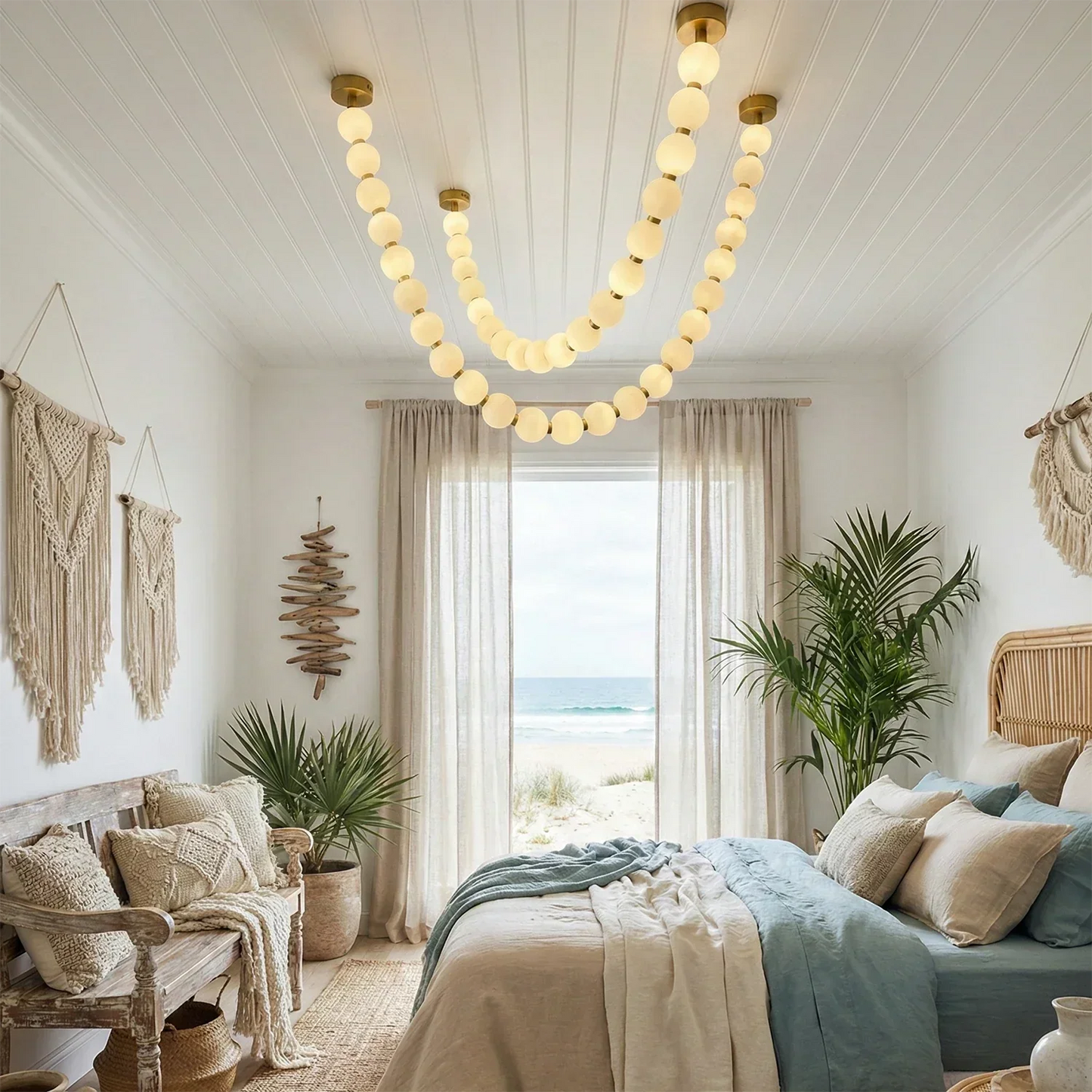 Dazzling Pearl Necklace Chandelier
