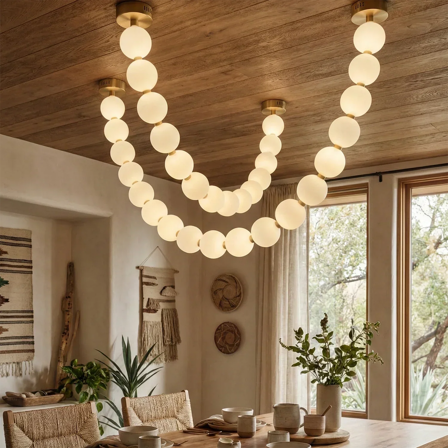 Dazzling Pearl Necklace Chandelier