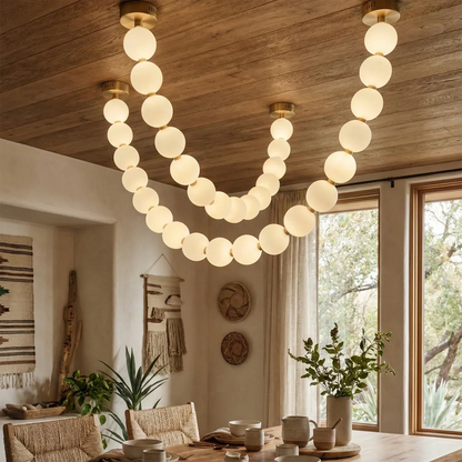 Dazzling Pearl Necklace Chandelier