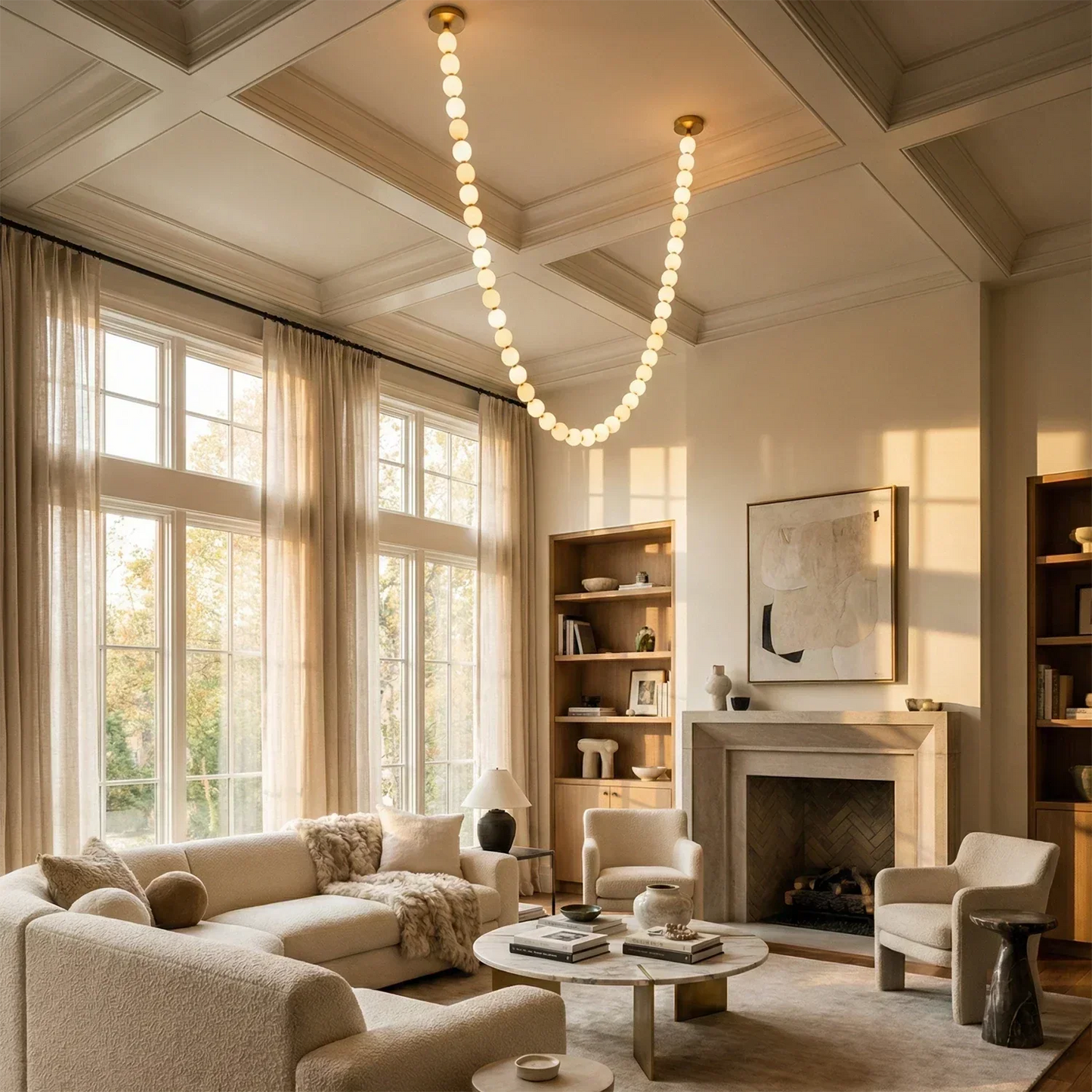 Dazzling Pearl Necklace Chandelier