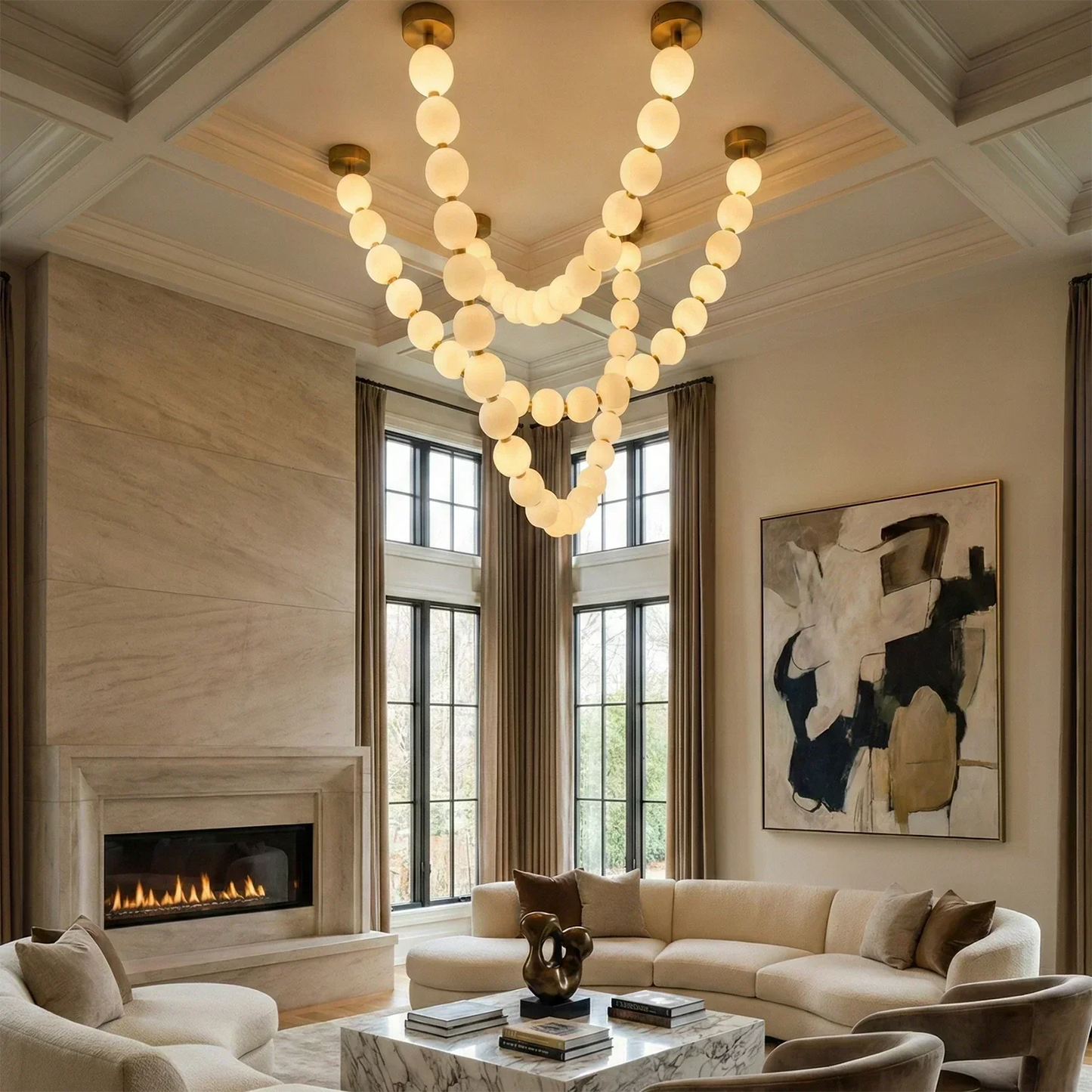 Dazzling Pearl Necklace Chandelier