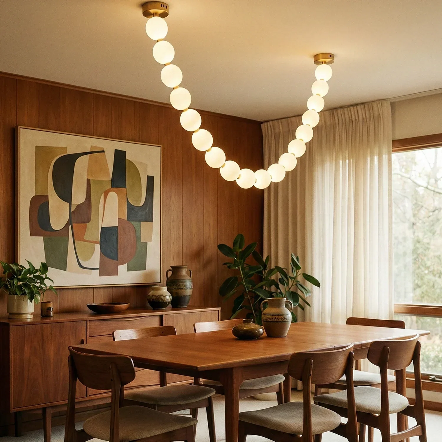 Dazzling Pearl Necklace Chandelier