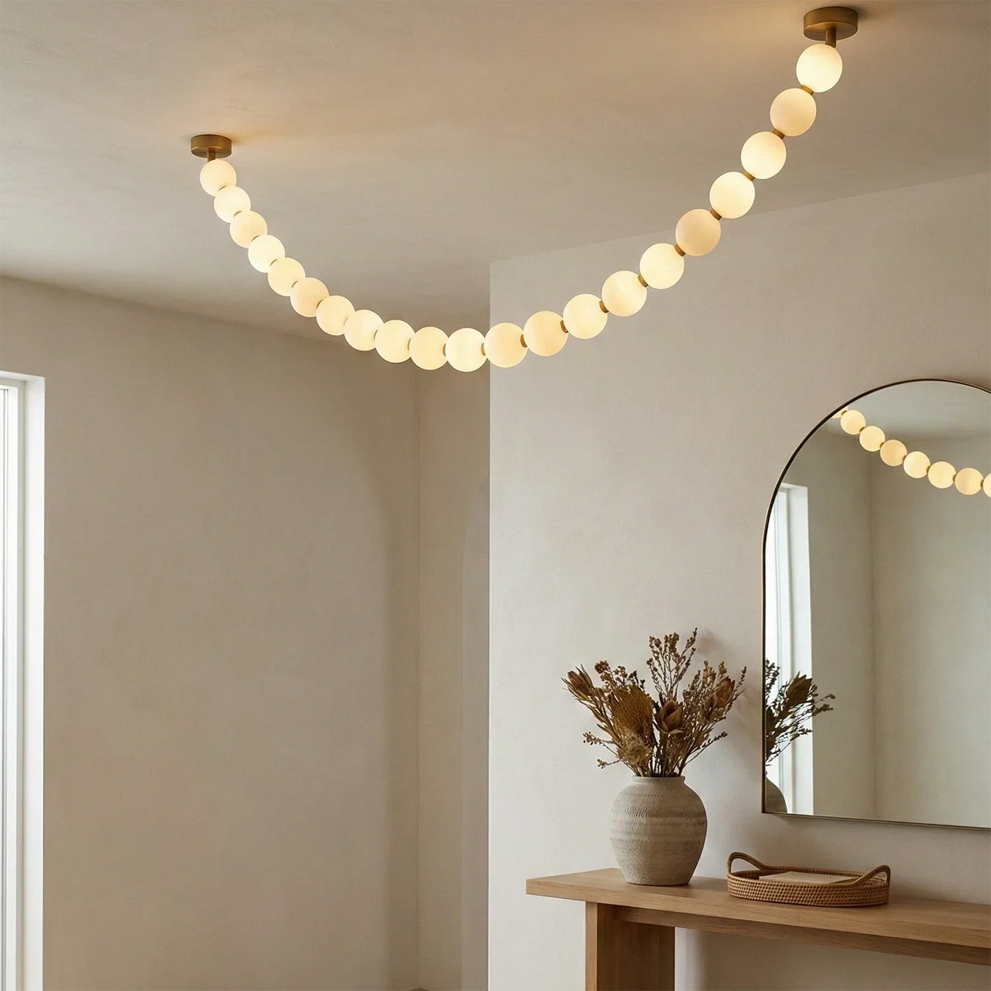 Dazzling Pearl Necklace Chandelier
