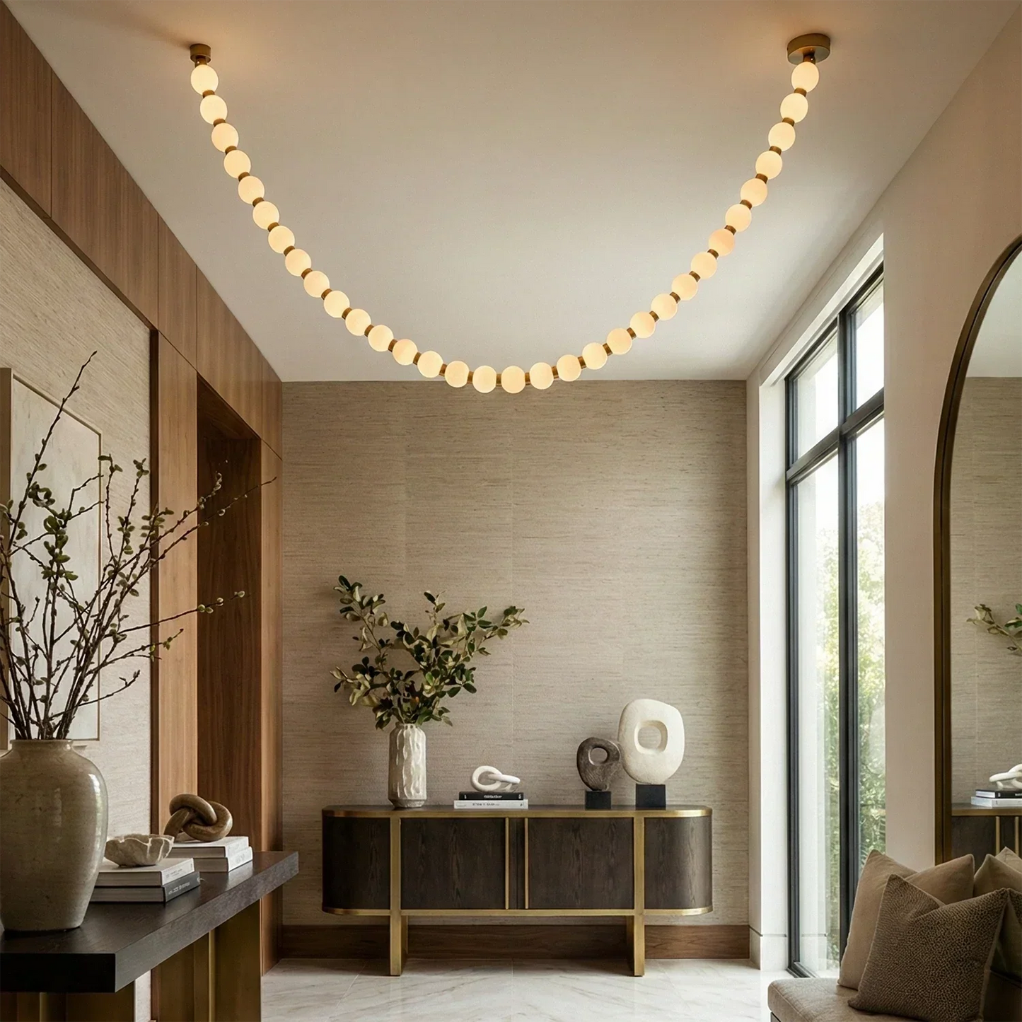 Dazzling Pearl Necklace Chandelier