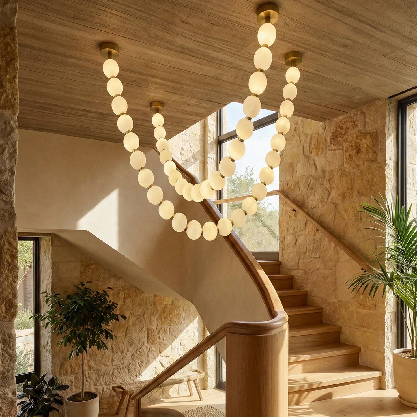 Dazzling Pearl Necklace Chandelier
