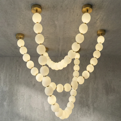 Dazzling Pearl Necklace Chandelier