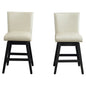 Upholstered Swivel Bar Stools High Back (Set of 2) - Cream White