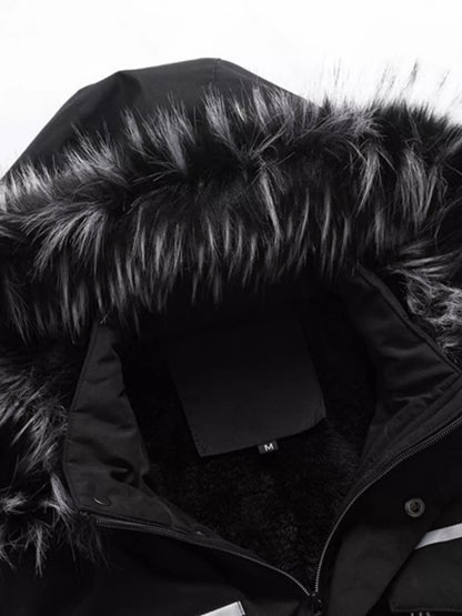 Men's Plus Size Fur Hooded Winter Parka Coat