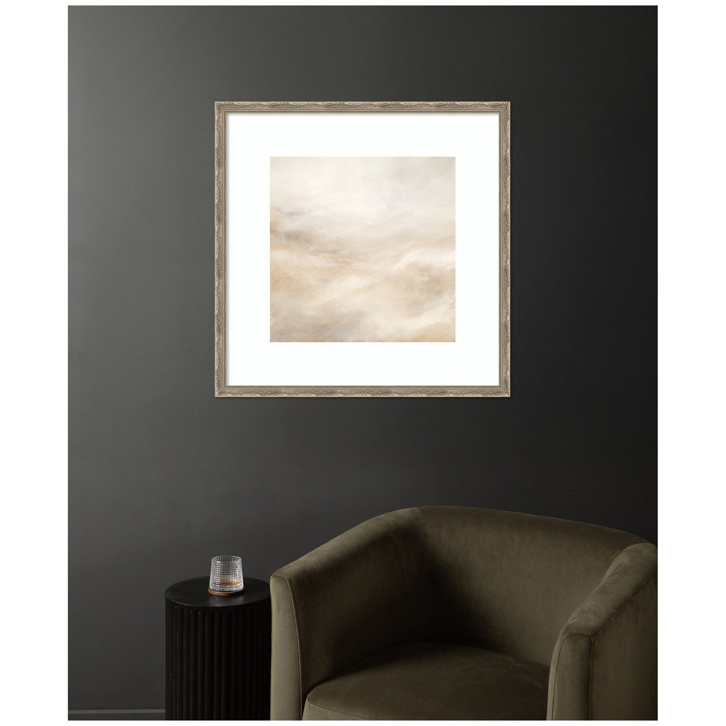 Tonal Abstract Textural White and Beige Light Natural Neutrals by The Creative Bunch Studio Framed Wall Art Print