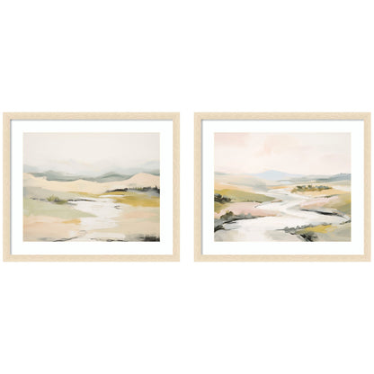 Tranquil Landscape No. 1 & No. 2 2 Piece Framed Wall Art Print Set by Amy Lighthall
