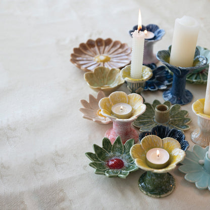 Ceramic Flower Footed Tealight Holder