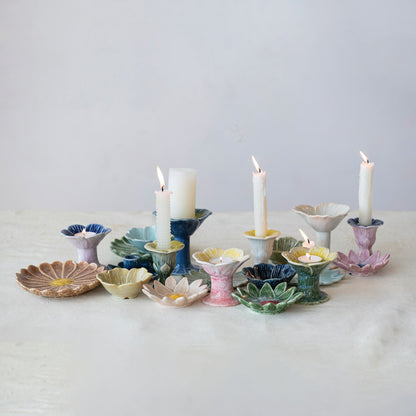 Ceramic Flower Footed Tealight Holder