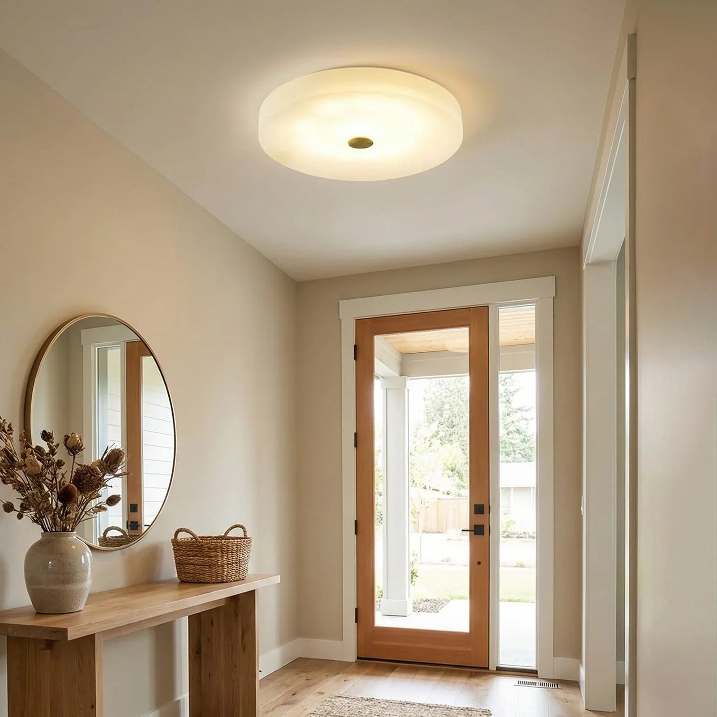 Disc Shaped Sophie Alabaster Ceiling Lamp