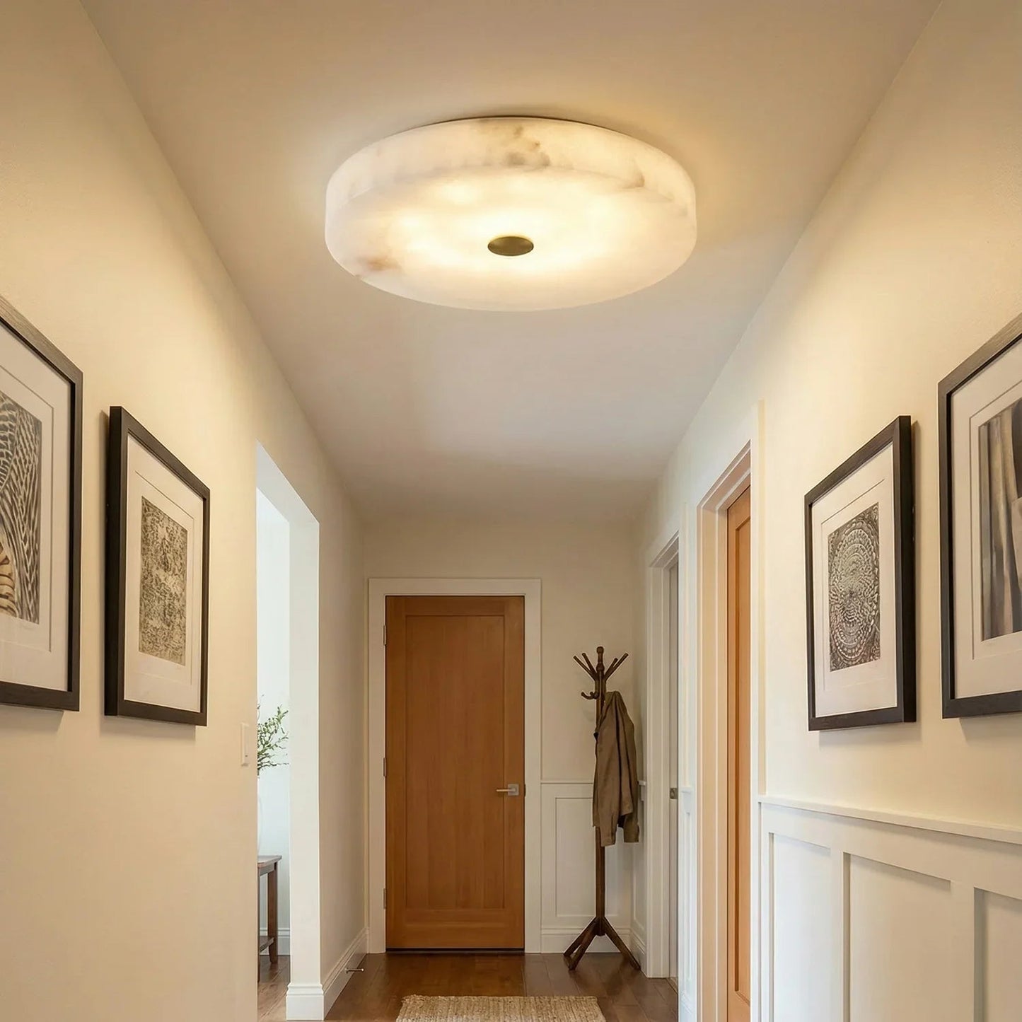 Disc Shaped Sophie Alabaster Ceiling Lamp