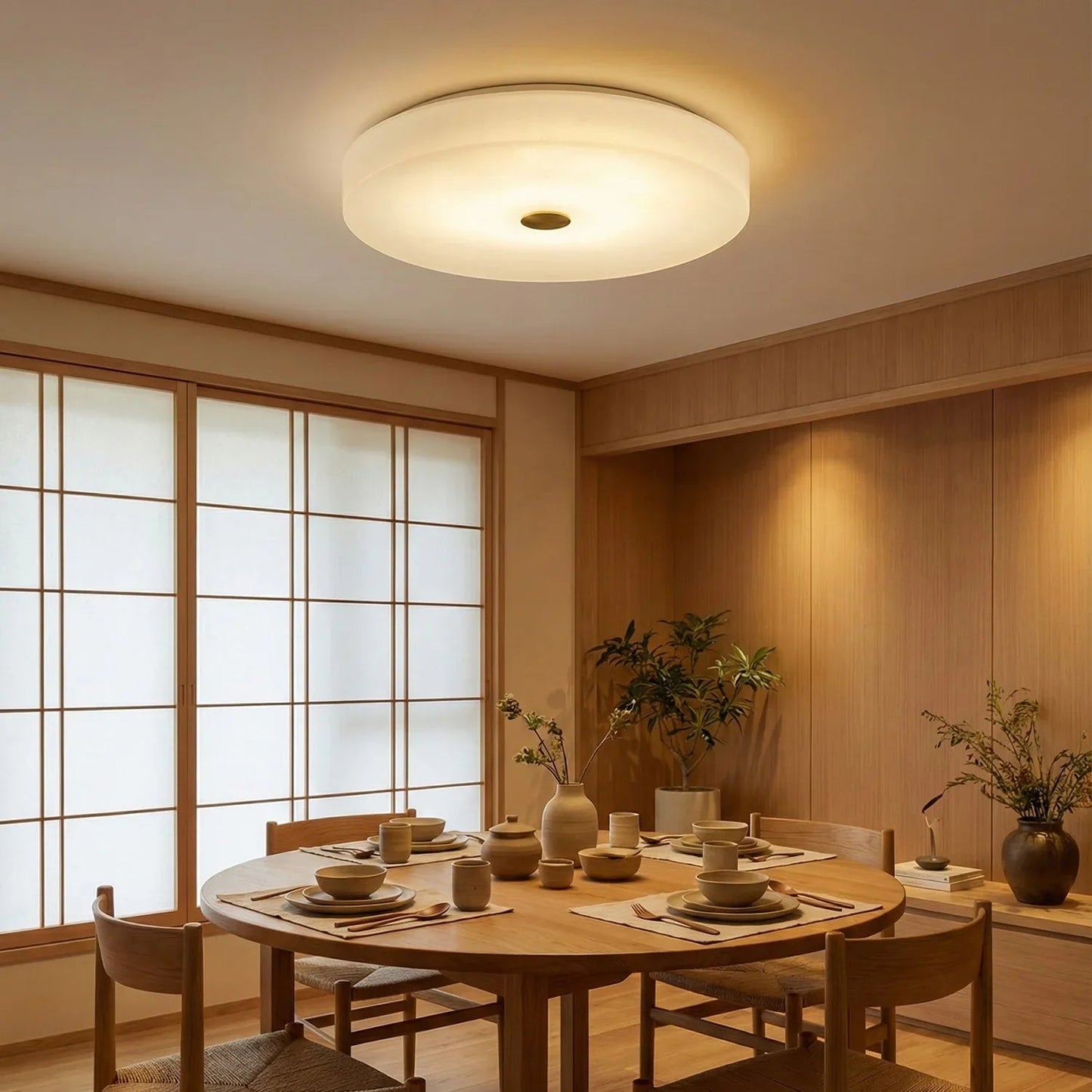 Disc Shaped Sophie Alabaster Ceiling Lamp