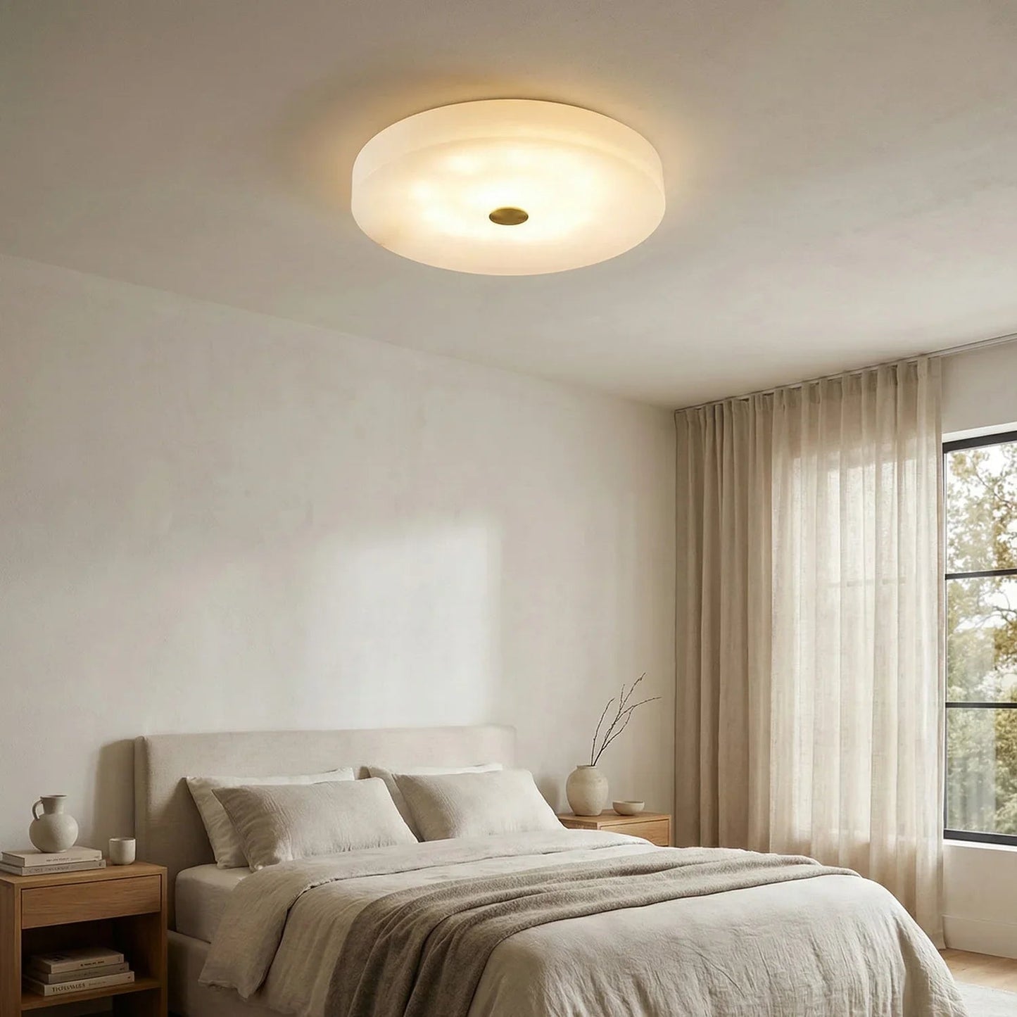 Disc Shaped Sophie Alabaster Ceiling Lamp