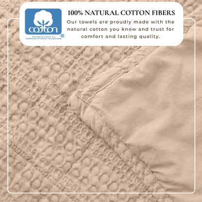 100% Cotton Honeycomb Waffle Garment Washed Quilt Set - Genevieve Collection