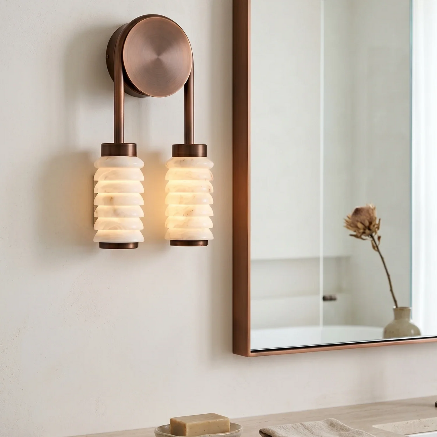 Spiral Alabaster Wall Lamp