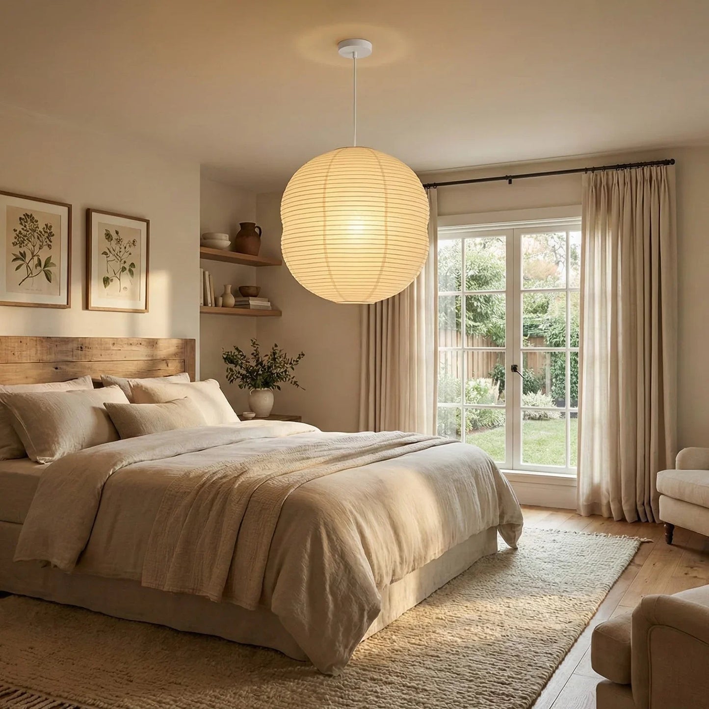 Akari Double Hemispherical Pendant Light