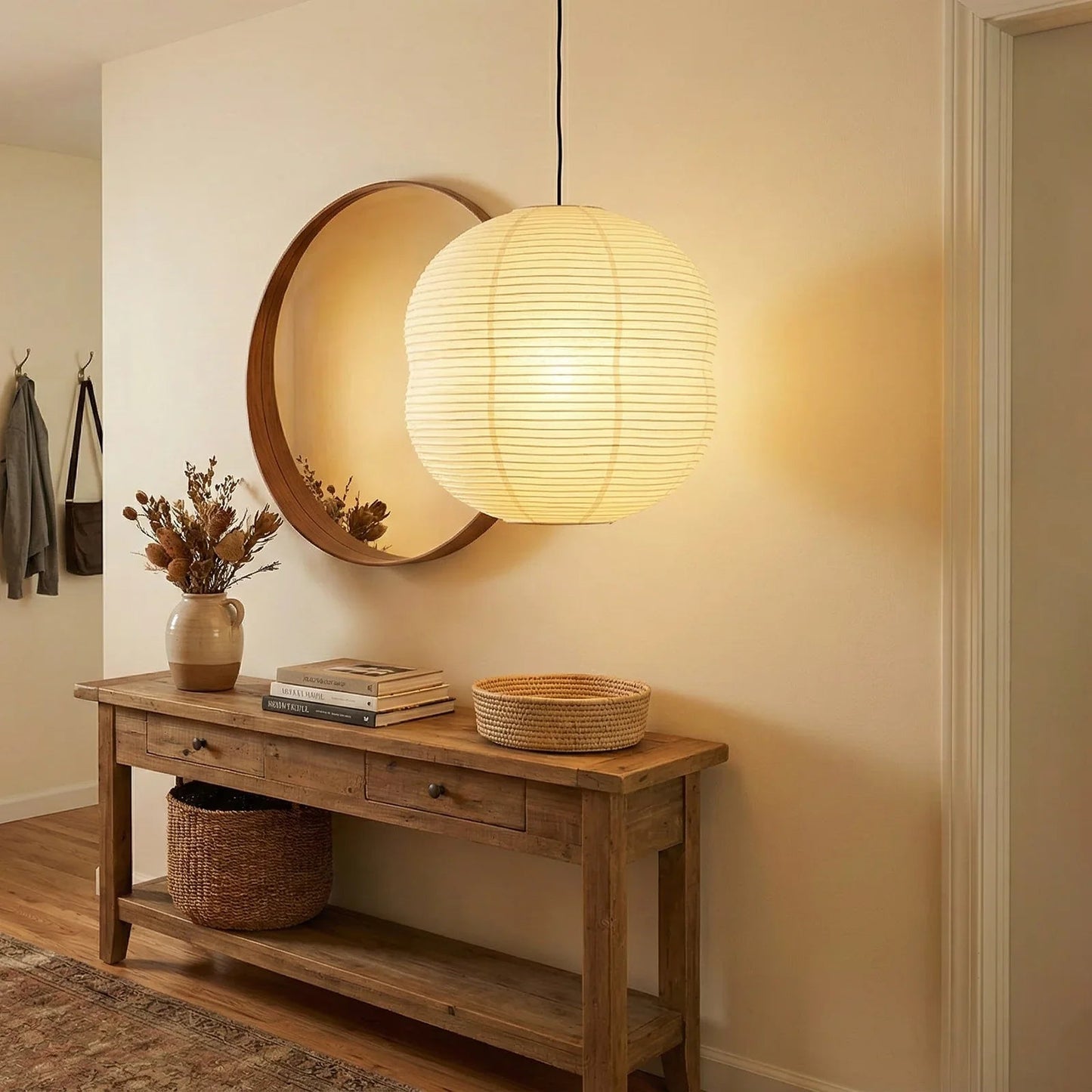 Akari Double Hemispherical Pendant Light