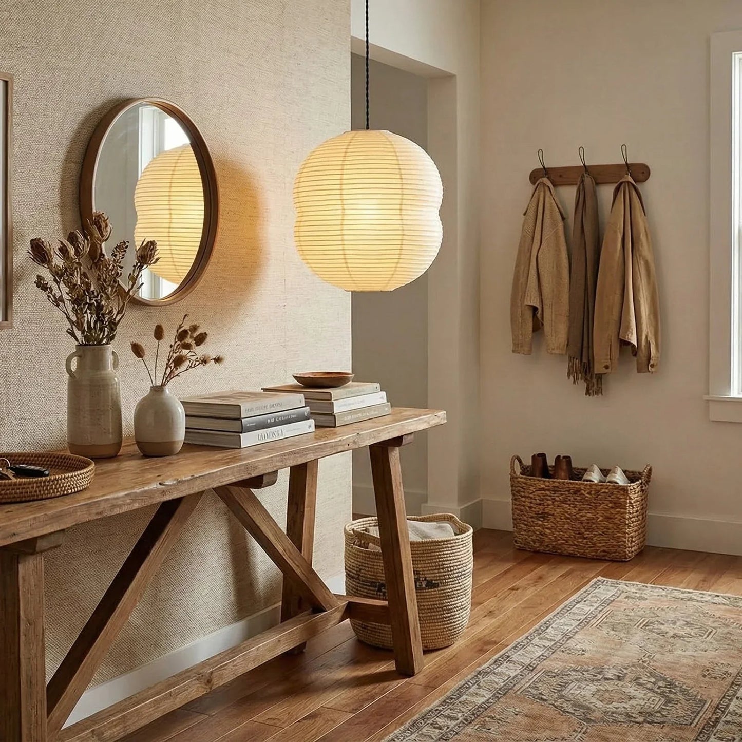 Akari Double Hemispherical Pendant Light